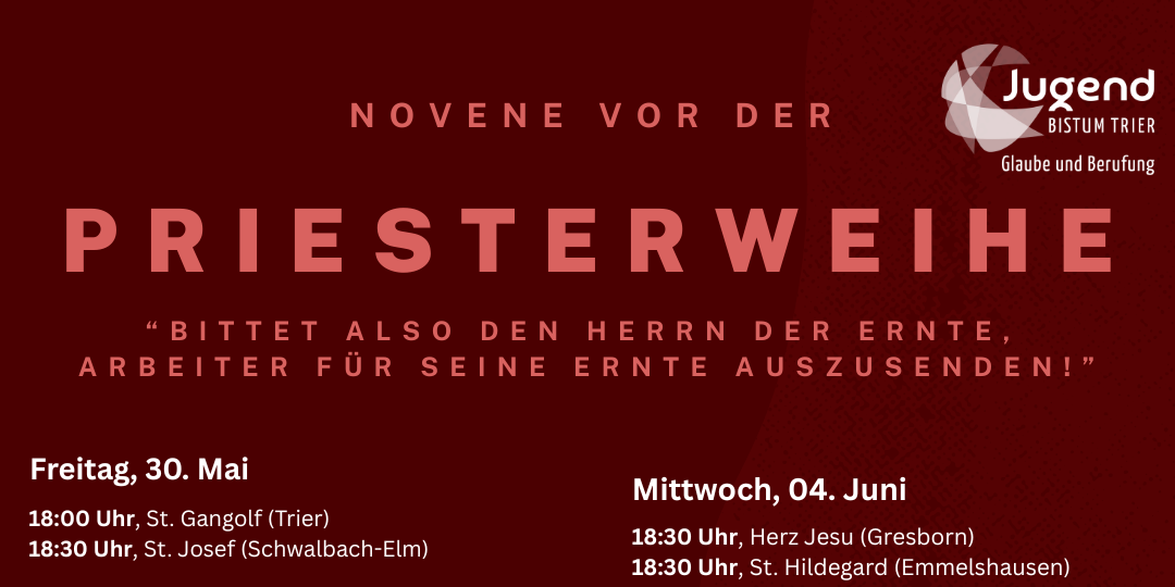 Plakat: Novene vor der Priesterweihe