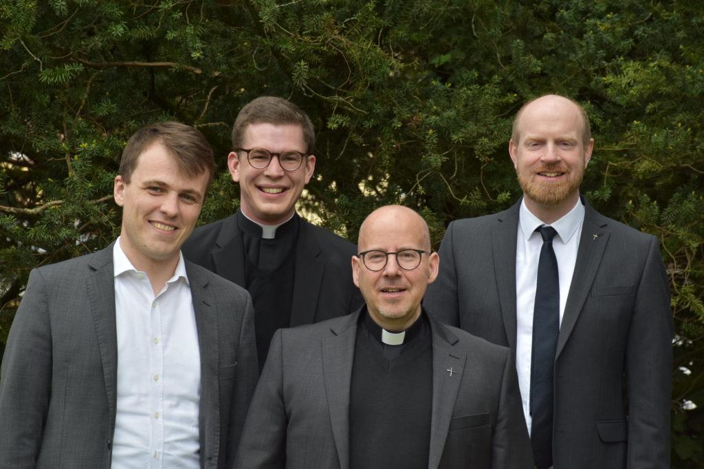 Mathieu Valet, Johannes Michael Cavelius, Spiritual Jan Lehmann und Regens Oliver Laufer-Schmitt (vlnr.)