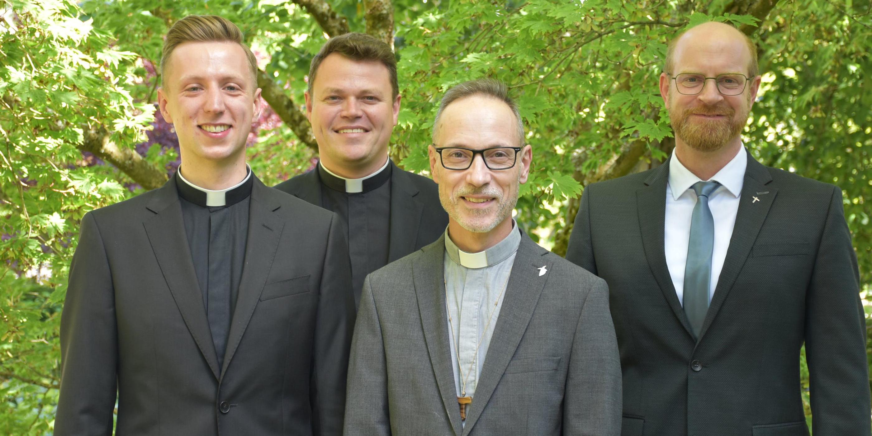 (vlnr) Antonio Jagodin, Regens Tim Sturm, Heinz-Peter Wilbertz, Spiritual Jan Lehmann (c) Sarah Schött/Paulinus (vlnr) Antonio Jagodin, Regens Tim Sturm, Heinz-Peter Wilbertz, Spiritual Jan Lehmann